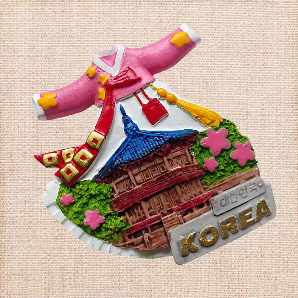 

Lychee Korea Fridge Magnet Creative 3D Landmarks Refrigerator Magnet Travel Souvenirs Home Kitchen Stickers