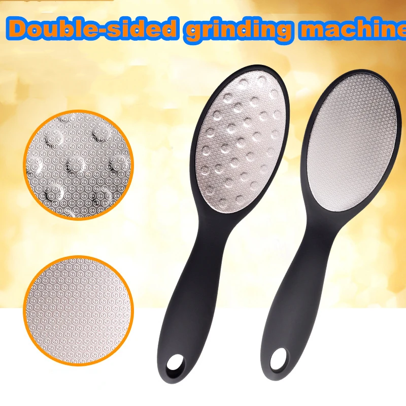 Old Leather Pedicure Foot Stone Foot Plate Brush Stainless Steel Double-Sided Foot Plate Round Rubber And Plastic Random Color