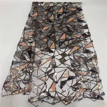 

2019Latest sequence lace African high quality Nigerian sequins french tulle lace for Evening long Dresses