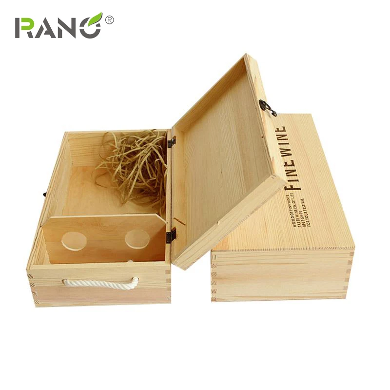 RANO RN-WB03 роскошная деревянная Двойная бутылка подарочная упаковка коробка для бутылки вина