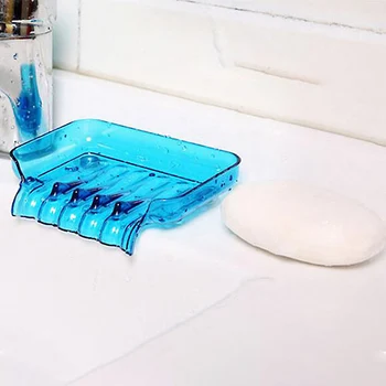 

Waterfall Plastic Soap Dish Bathroom Accessories Drain Soap Box Shower Soap Holder Draining Kitchen Sink Sponge Holder 2 Pcs