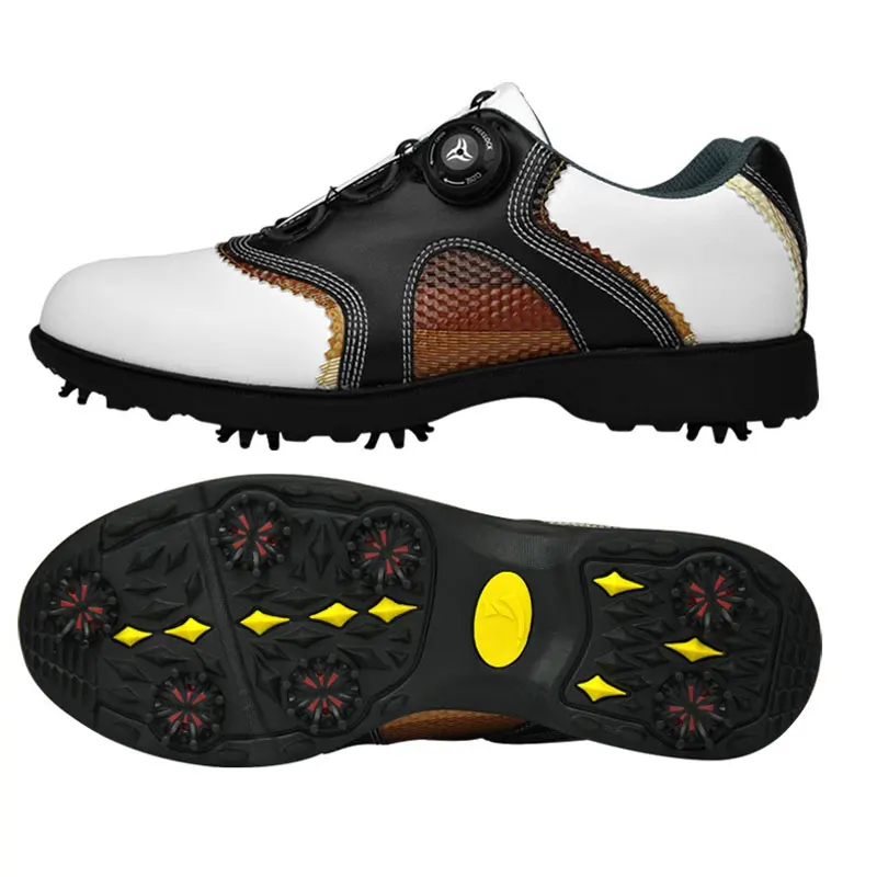Брендовая мужская обувь для гольфа; водонепроницаемые дышащие кроссовки для гольфа; Мужская обувь из натуральной кожи с нескользящей подошвой; спортивная обувь; EU39-44; D0602