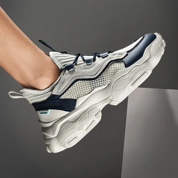 

Hot Sale Autumn Summer Fashion Sneakers Men's Breathable Mesh Running Shoes Comfortable Trend Men Sports Shoes Masculino Adulto