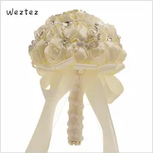 Свадебные букеты искусственная Роза Букет свадебных цветов Белый невесты Свадебные аксессуары SPH189