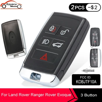 

KEYECU 3 Pcs/lot Updated Remote Key Shell Case Fob for Land Rover Range Rover LR2 LR4 Jaguar XE XF 5 Button FCC ID: KOBJTF10A