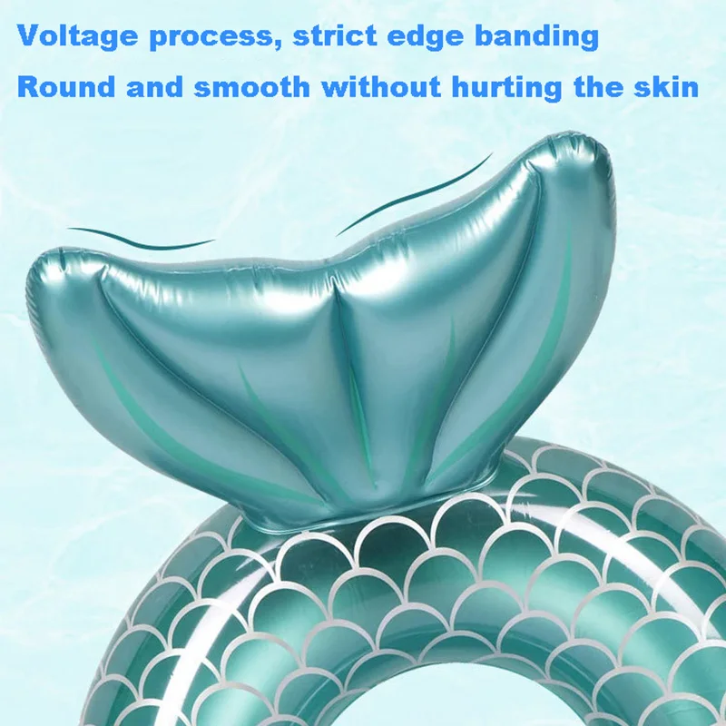 Inflatable Swimming Ring 3 Sizes Mermaid With Backrest Pool Inflatable Swimming Ring Adult Swimming Laps Pool Floating Ring Beach Party Toy Piscina