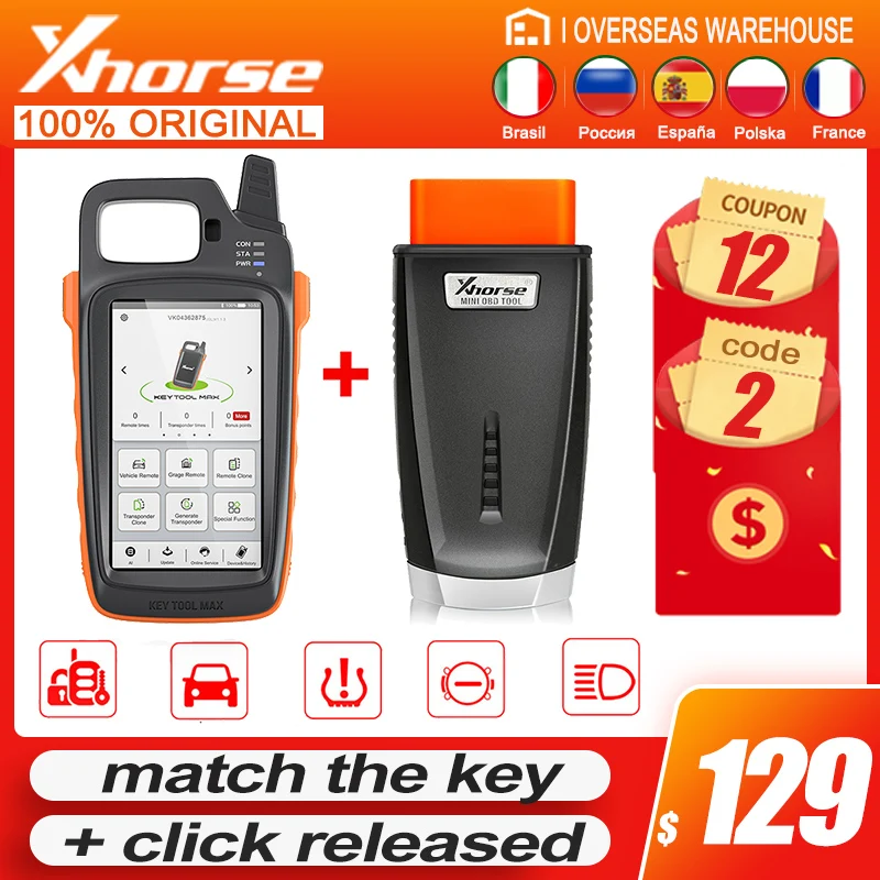 Xhorse VVDI KEY TOOL MAX Key Programmer Remote and Chip Generator Plus VVDI MINI OBD Tool VVDI Mini with Super Chips