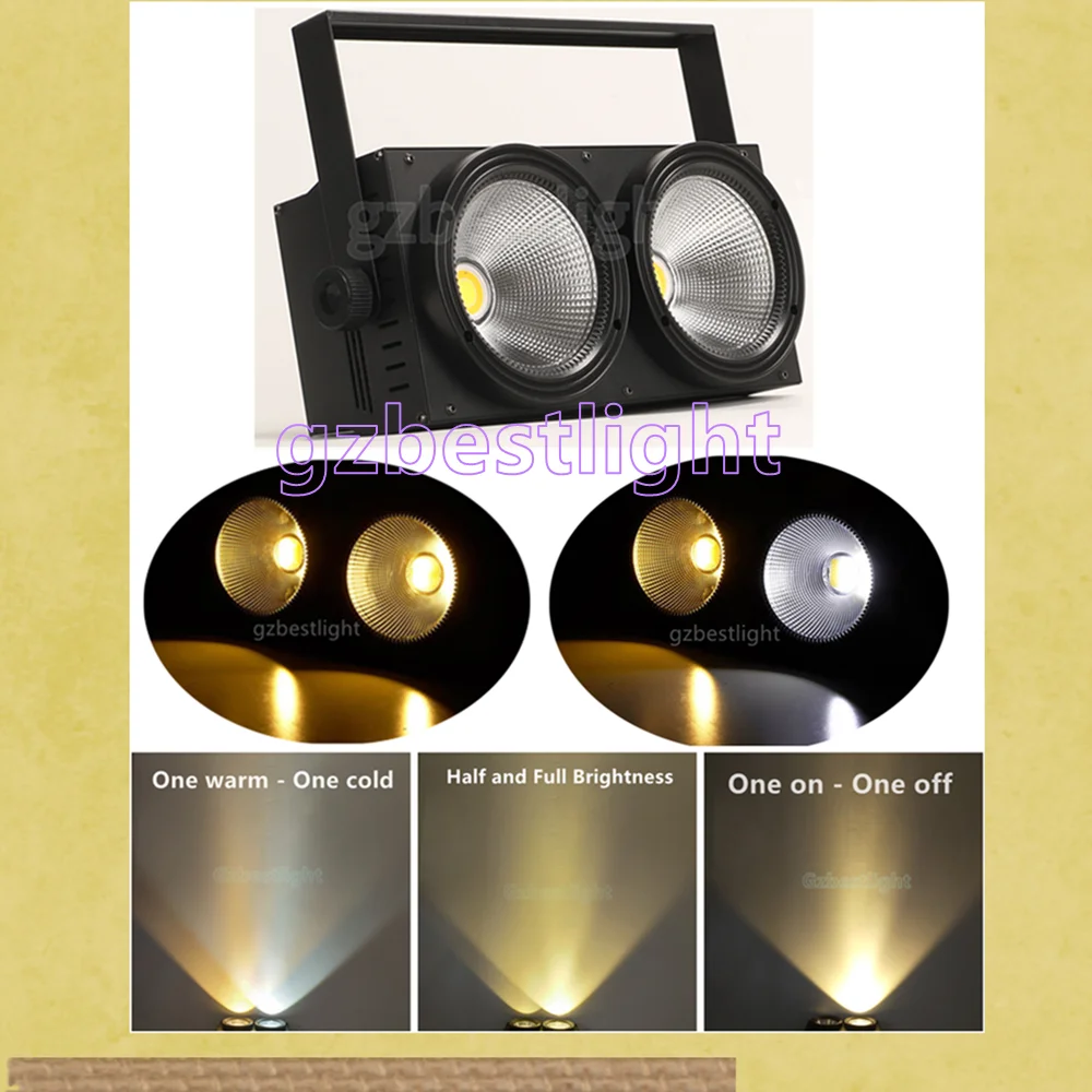 led blinders 200w warm white and cold Stage Theater Concert Sport Event Audience Light 2-Lens 2x100W COB Blinder 2in1 LED | Лампы и