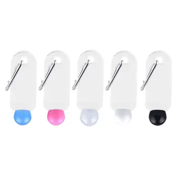 

5Pcs 30ml Travel Plastic Clear Keychain Bottles Round Cap Liquid Emulsion Plastic Bottle (White, Black, Transparent, Blue, Pink)