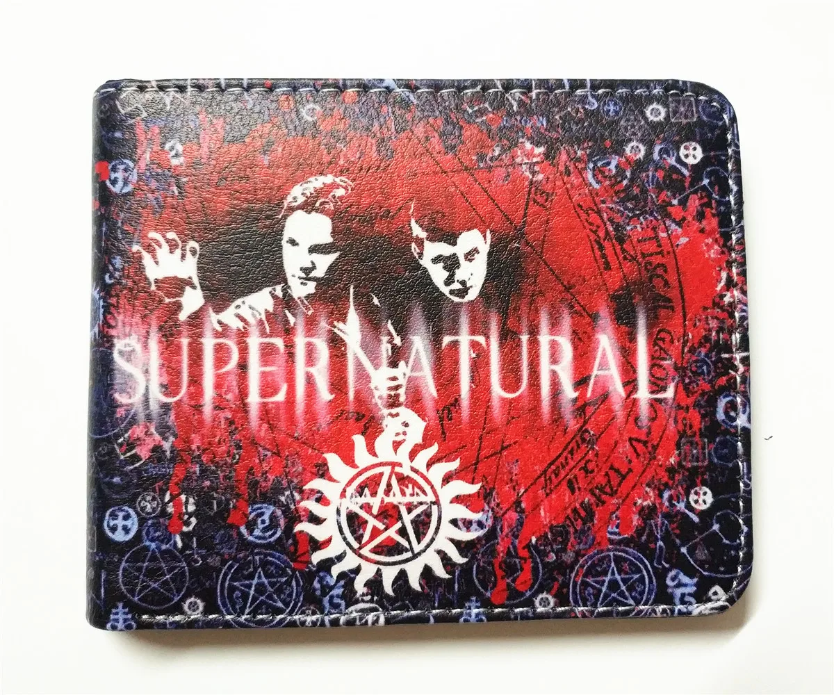 3 типа Сверхъестественное SPN мужской кошелек из искусственной кожи портмоне унисекс кошельки ID/кредитный держатель для карт