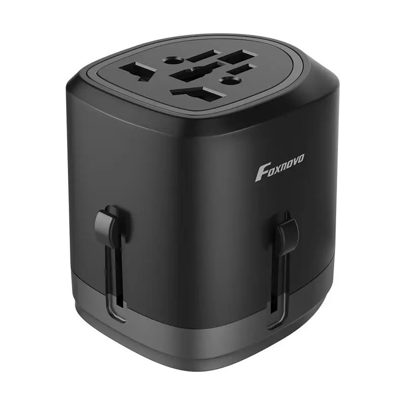 

Foxnovo Travel Adaptor Worldwide All-in-one Universal Power Converter Plug Wall Charger with Dual USB Charging Ports EU US UK AU