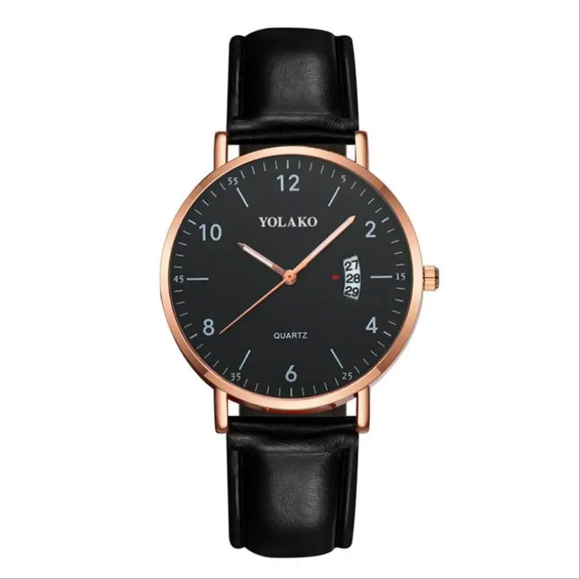 

Mens Watches Top Brand Luxury Leather Strap Business Watch Minimalist Watch Date Black Men's Wrist Watch Gift Relogio Masculino