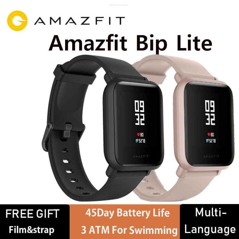 

Global version Amazfit Bip lite Smart Watch 30M Waterproof Smartwatch Heart Rate Monitor 45 Day Battery Life Always-on Display