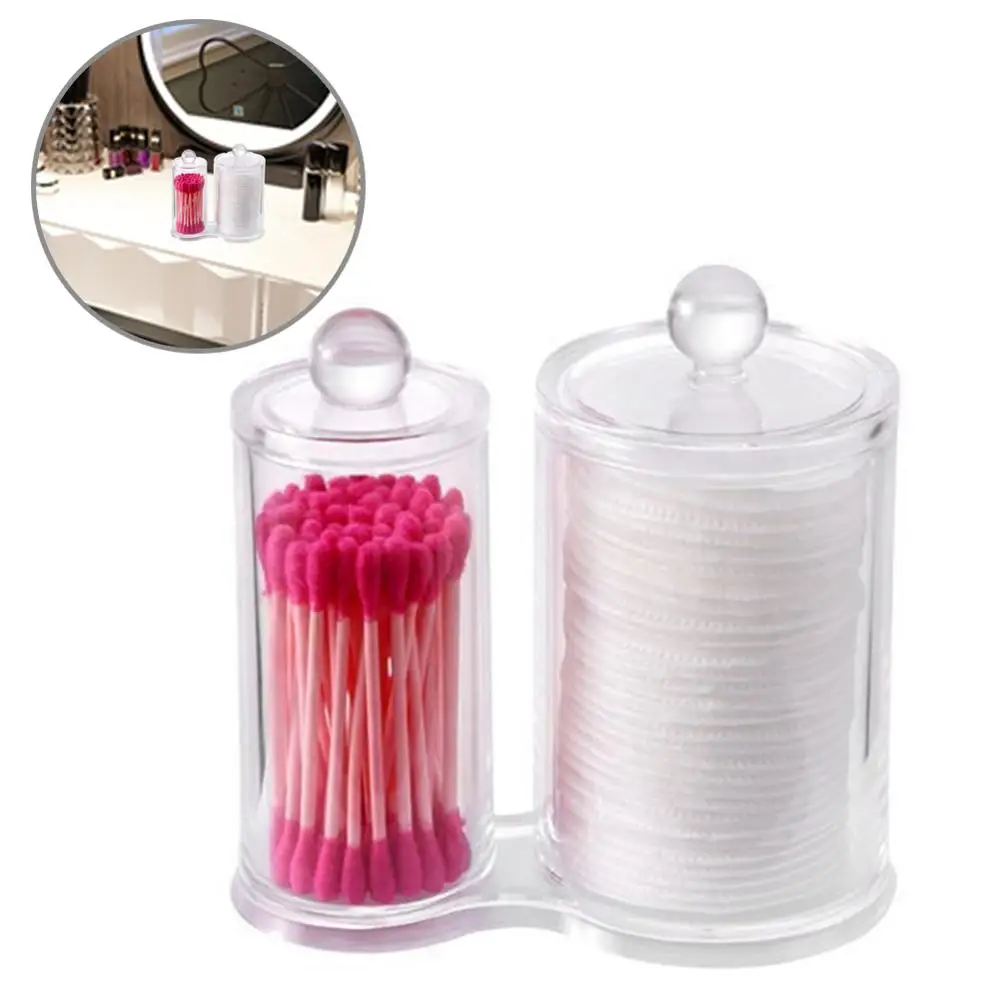 Cotton Pads Holder Новые салфетки для лица держатель прозрачный акриловый хлопок колодки держатель тампон банка делитель с 2 секциями многофункциональный, круглый контейнер - Цвет: Cotton Pads Holder