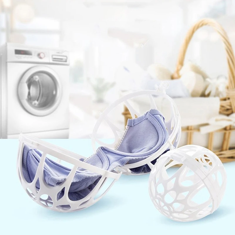 Home Laundry Balls Accessory Plastic Women Bubble Bra Double Ball Saver Washer Bra Laundry Wash Washing Ball Random Color laundry ball