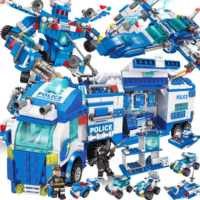 City Police SWAT ROBOT Toy Truck Military ARMY Tank LegoINGs Building Blocks Sets Technic Playmobil Kids Bricks Educational Toys