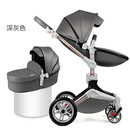 Горячая мама 2 в 1 детская коляска на 360 градусов вращается детская коляска роскошный высокий пейзаж детская коляска стандарт ЕС - Цвет: gary