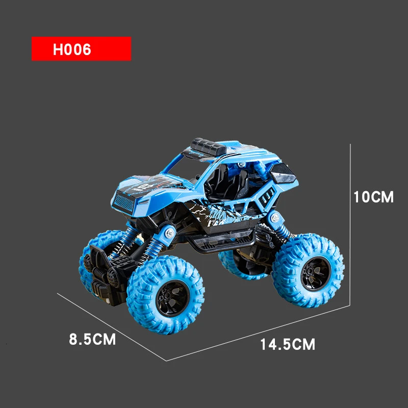 The new inertia off-road vehicle four-wheel drive plastic toy car back to the stunt car to send the best gift for children - Цвет: H005blue
