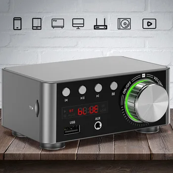 

Mini Digital Power Audio Amplifier HIFI Bluetooth 5.0 50WX2 Stereo Amplificador Home Car Audio Amp USB U-disk Music Player