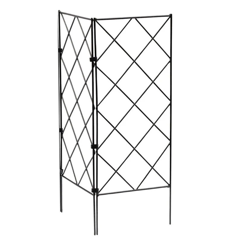 Garden Trellis for Vines Climbing Plants Black Metal Wire Lattice Grid Panels for Cucumber Vegetables Clematis Support