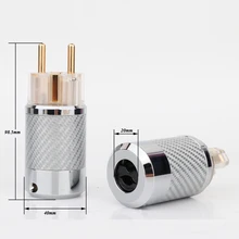 

Hifi Carbon Fiber Gold Plated With gasket European standard AC Power Plug IEC Female Plug DIY Mains Power Cable Adapter