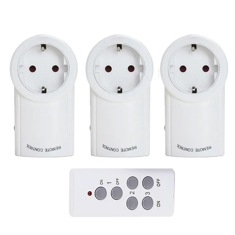 

Universal for Socket Power Outlet 433Mhz Wireless Remote Control Smart Socket Plug for Broadlink RM Pro+ Indoor Home 1 TX To 3 R