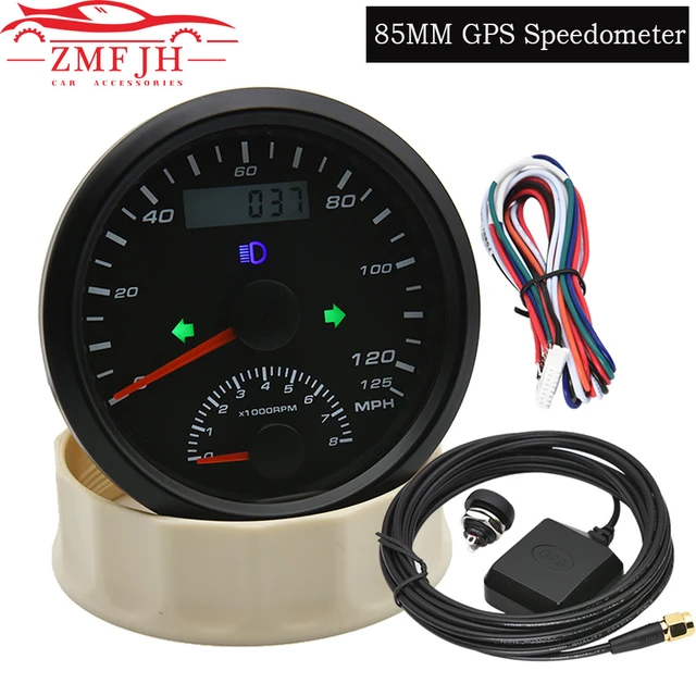 85mm GPS Tachometer Geschwindigkeit Gauge 200km/h 8000RPM Für Boat