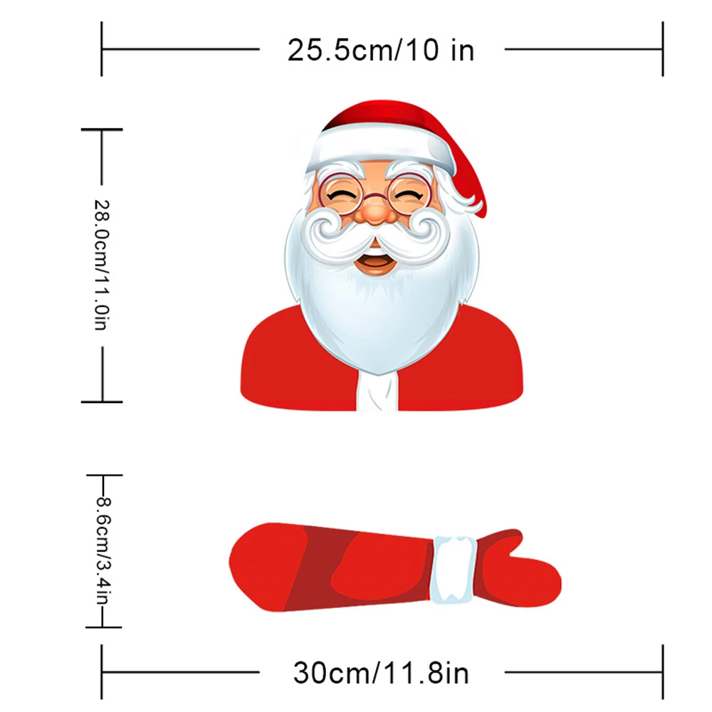 Забавное Рождественское украшение для автомобиля Санта-Клаус ПВХ развевающиеся наклейки для автомобиля на Хэллоуин стильные оконные наклейки для стеклоочистителей заднее лобовое стекло декор