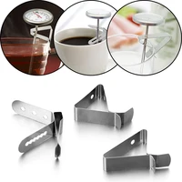 2pcs Stainless Steel Thermometer Barbeque Harmless Probe Clip Holder Coffee Cup Clip Kitchen Restaurant Nontoxic Heat-Resisting 2