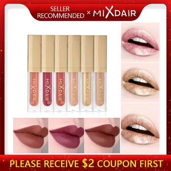 

MIXDAIR Matte Liquid Lipsticks Set New Long Lasting Shimmer Glitter Highlight Eye Shadow Face Makeup Highlighter Diamond Pigment