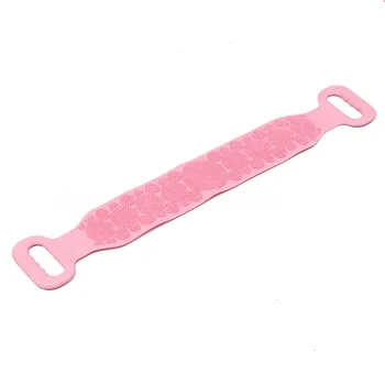 

Soft Silicone Bathroom Home Double Sided Durable Long Massage Body Cleaning Shower Exfoliating Back Scrubber Multifunctional