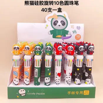

40pcs/1lot Kawaii Ball pen 10color Baby panda Ballpoint Pens School Stationery Writing Supplies Office Supplies