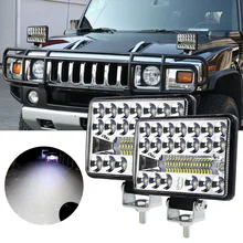 

2Pcs 30W Work Lights DC12-80V 6500K Flood LED Light Bar Waterproof LED Pods for Offroad Truck ATV SUV