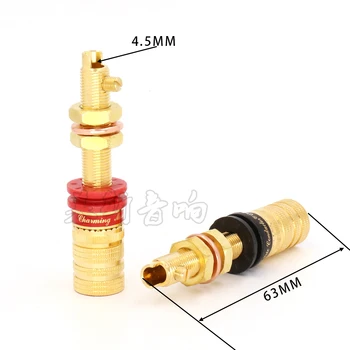 

2pcs / set 838-L-G gold plated coaxial audio cable plug hifi hi end audio signal binding post