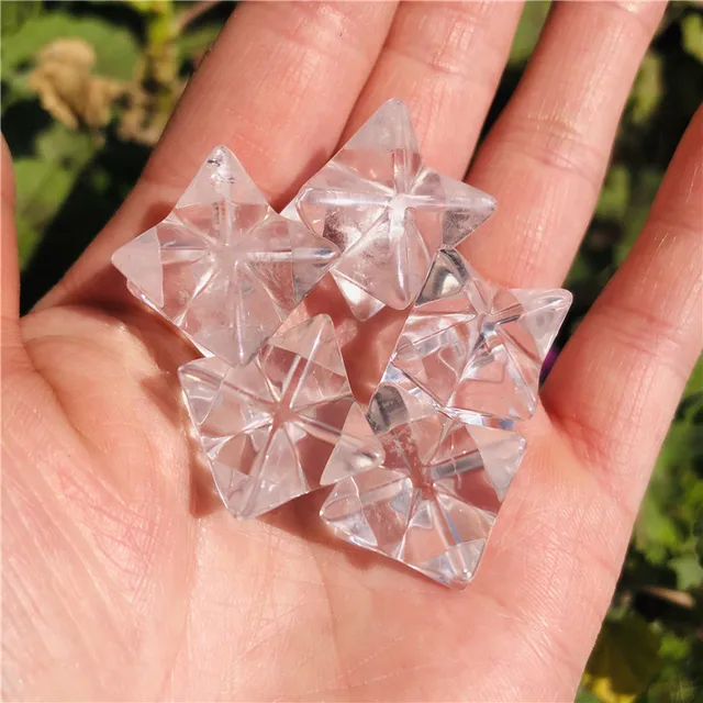Természetes Tiszta Kristály Merkaba Inga Kristálykövek Csillagok Enerka Minerals Ékszerek Gyógyító Dekoráció - Image 2