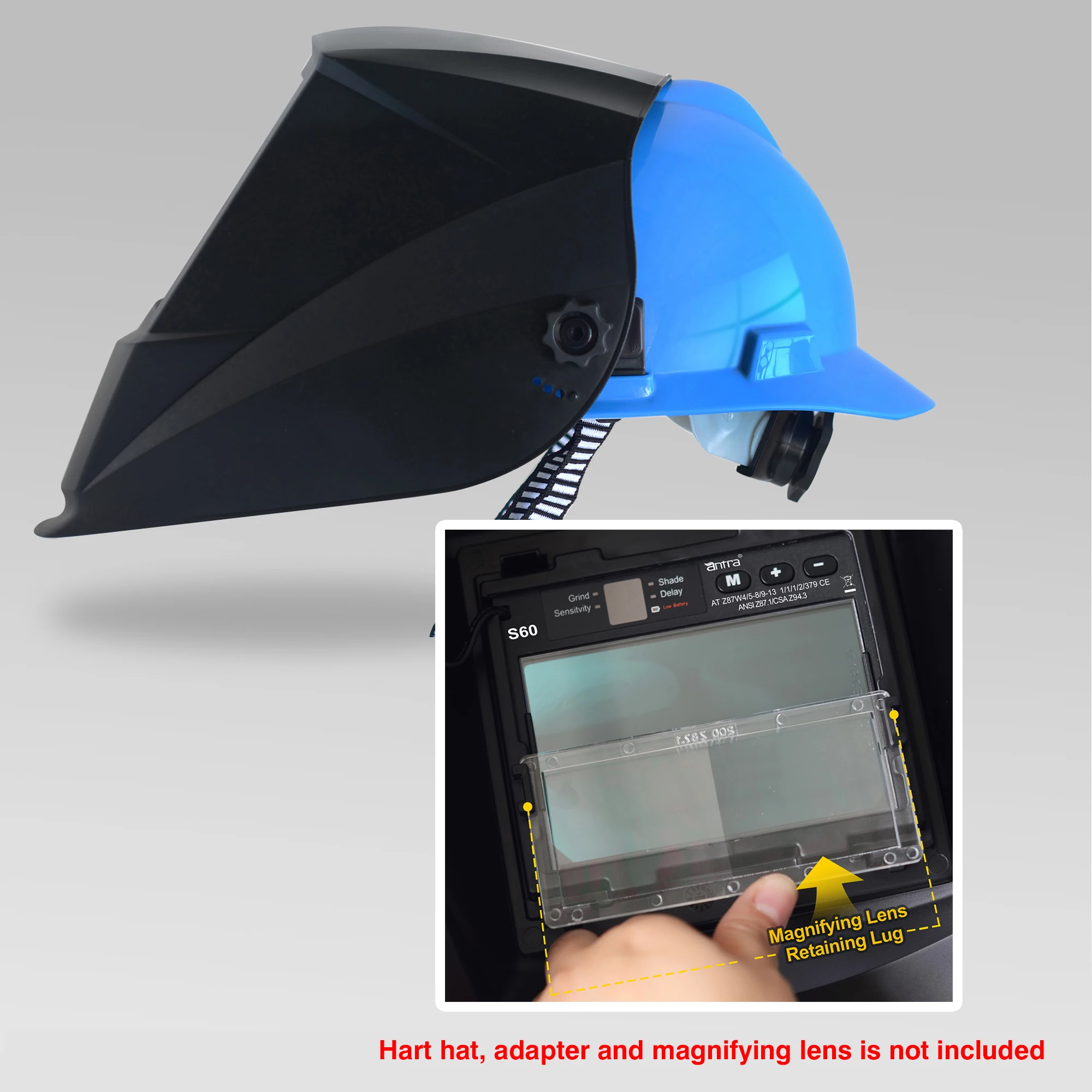 Antra AH7-X80-0001 Digital Controlled Solar Powered Auto Darkening Welding Helmet Wide Shade 4/5-9/9-13 with Grinding Feature Extra Lens CoversGreat for TIG Plasma MMA MIG Antra AH7-X80-0001 Digital Controlled Solar Powered Auto Darkening Welding Helmet Wide Shade 4/5-9/9-13 with Grinding Feature Extra Lens CoversGreat for TIG Plasma MMA MIG