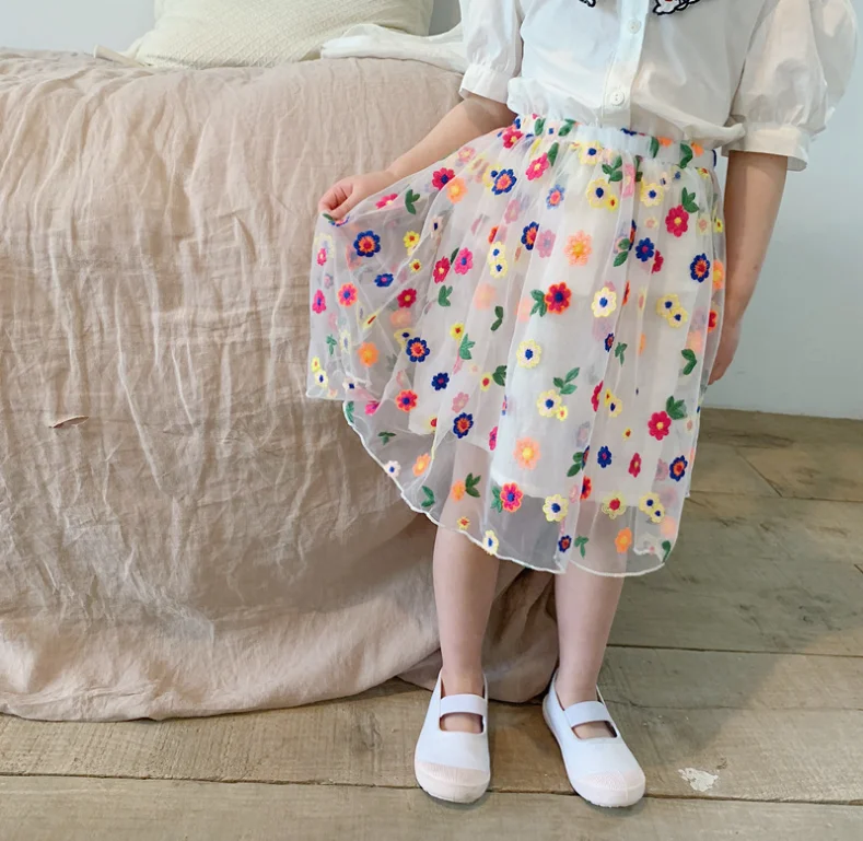 

Spring Floral Printed Baby Girls Chiffon Skirts 2020 Children Skirts Korean Style Cute Toddlers Kids Party Vacation Skirts