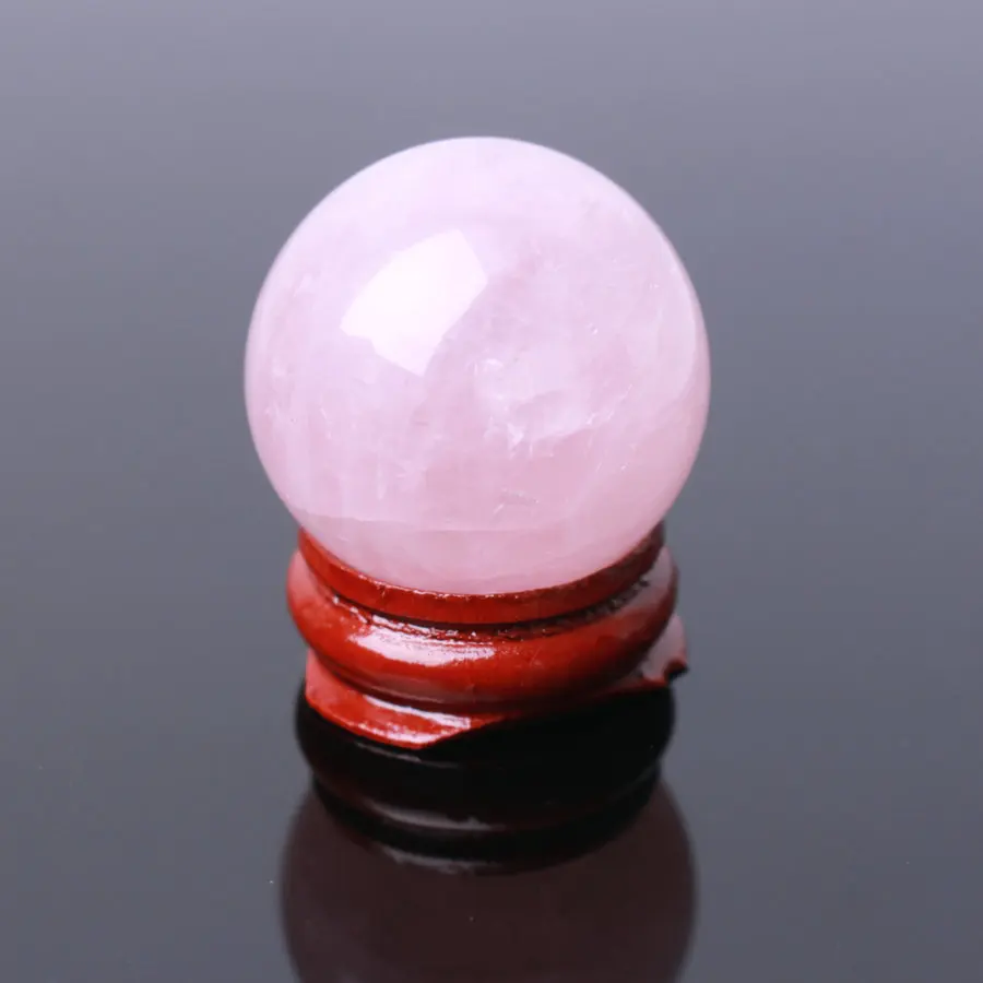Rose Quartz Natural Crystal Balls With Wood Stand | Дом и сад
