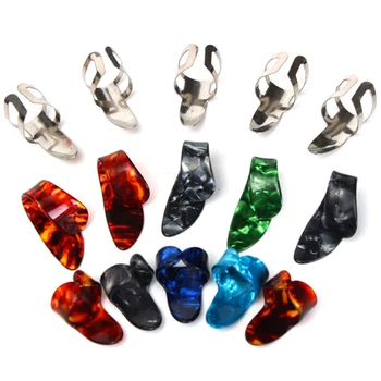 

Ukulele Finger Thumb Smooth With Case Lightweight Accessories Celluloid Portable Acoustic Electric Bass Gift Guitar Pick Set