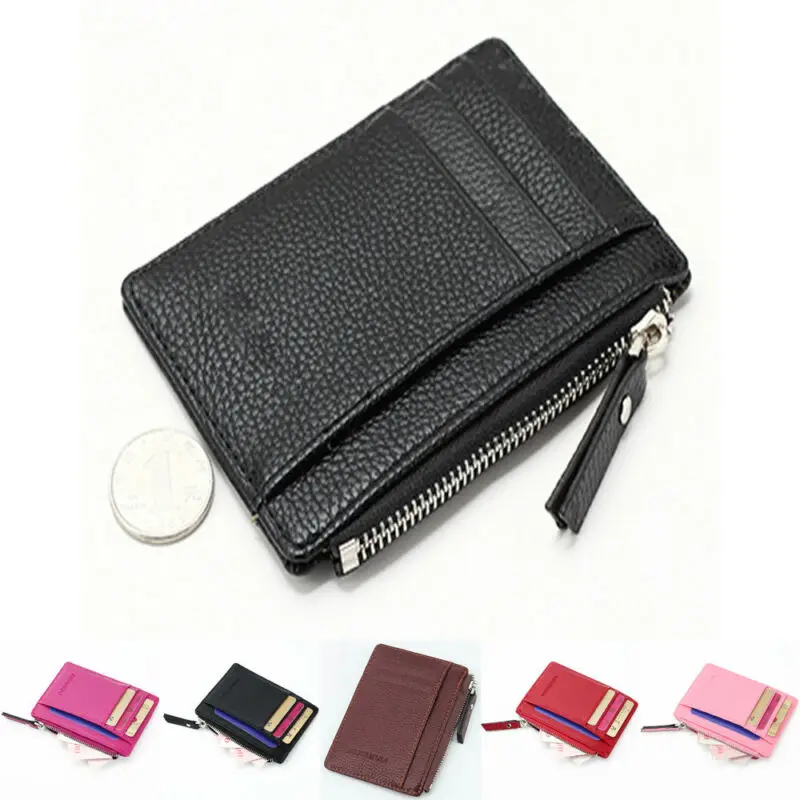 

1PC Mens Womens Mini ID Card Holders Business Credit Card Holder PU leather Slim Bank Card Case Organizer Wallet
