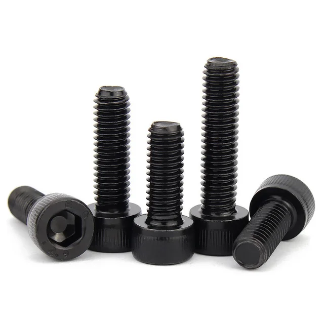 10pcs M3 M4 M5 M6 M8 304 A2 Stainless Steel Black grade 12.9 steel DIN912 Hexagon Hex Socket Head Cap Allen Bolt Screw L=4-120mm 12.9 class steel