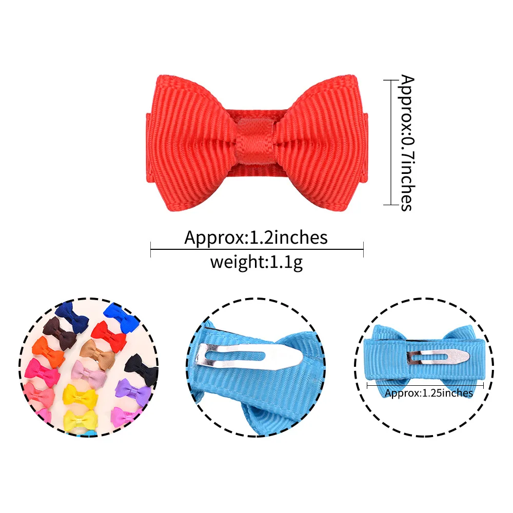 10pcs/lot 3.1 CM Mini Candy Color Handmade Bowknot Baby Girl Hair Clips Cute Grosgrain Ribbon Bows Bangs Hairpin Infant Headwear baby stroller mosquito net