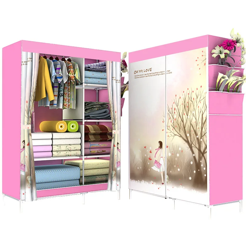 170cm Non woven Fabric Simple Wardrobe Foldable Portable Wardrobe Clothing font b Closet b font Quilt