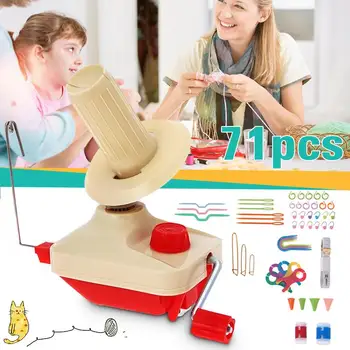 

71pcs Knitting Machine Handheld Yarn Winder Fiber String Line Ball Winding Manual Wool Winder Sewing Accessories