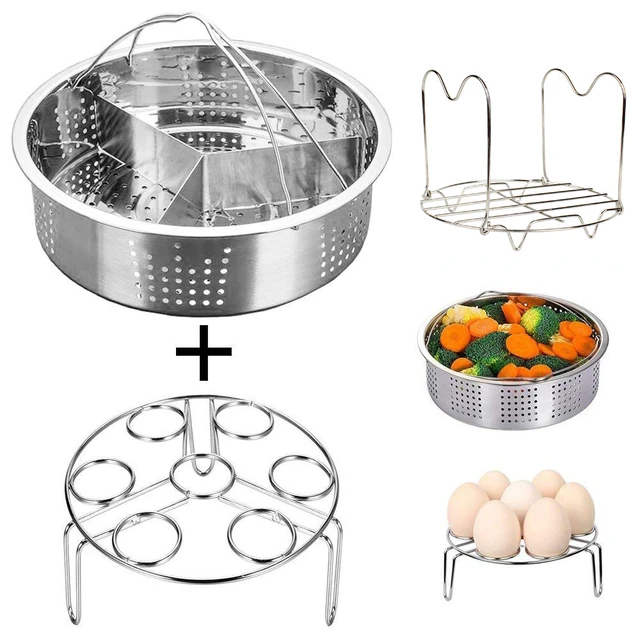  8 Quart Pressure Cooker Accessories Compatible with Instant Pot  8 Qt Only - Steamer Basket, Silicone Sealing Rings, Egg Bites Mold, Glass  Lid, Springform Pan, Egg Steamer Rack and More: Home