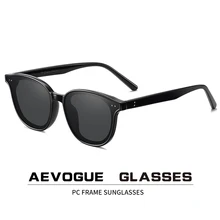 AEVOGUE-gafas de sol polarizadas Retro para mujer, lentes de sol transparentes coreanas redondas, a la moda, para conducir, Unisex, UV400 AE0850