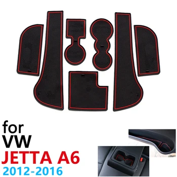 

Anti-Slip Rubber Cup Cushion Door Groove Mat for Volkswagen VW Jetta A6 MK6 5C6 GLI 6 pre-Facel 2012~2016 Accessories 2013 2015