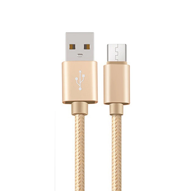 Кабель Micro USB, 1 м, 2 м, 3M, шнур для быстрой зарядки и передачи данных, зарядное устройство, адаптер для samsung, Xiaomi, huawei, Android Phone, Microusb, кабели для зарядки - Цвет: Gold