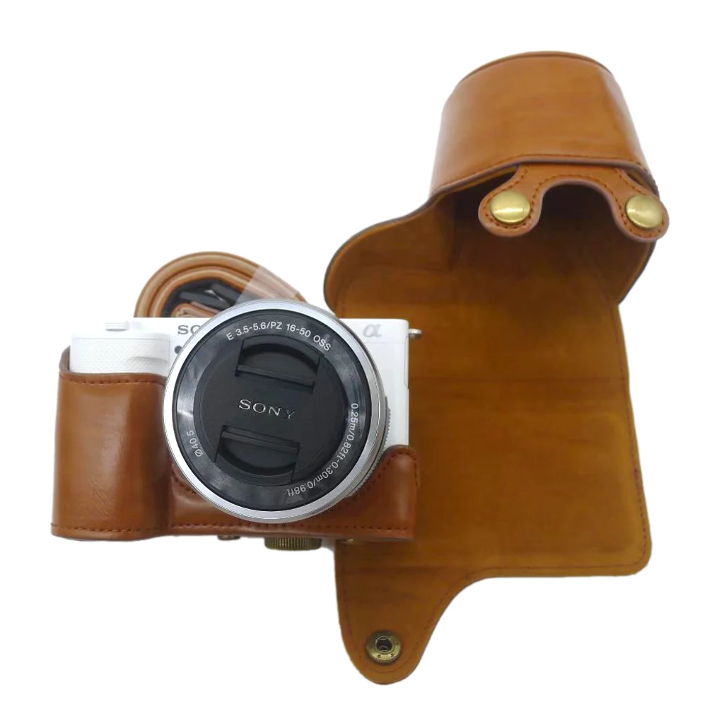 DSony ZV-E10 ZVe10用デジタル合成皮革カメラバッグ,ネジ付き保護