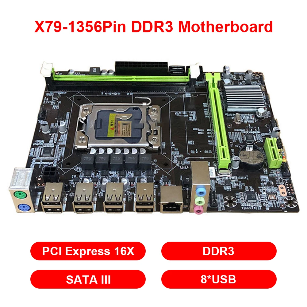 X79-1356 Motherboard Set 8G Dual Channel Mainboard for Intel Desktop Supports E5-2430 CPU ECC DDR3 Memory PCI Express 16X | Компьютеры и
